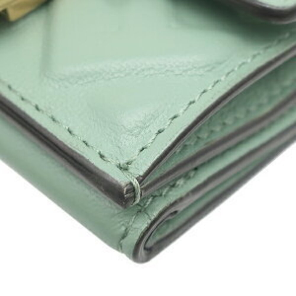 Fendi Baguette Trifold Wallet Green Leather - Picture 4 of 14